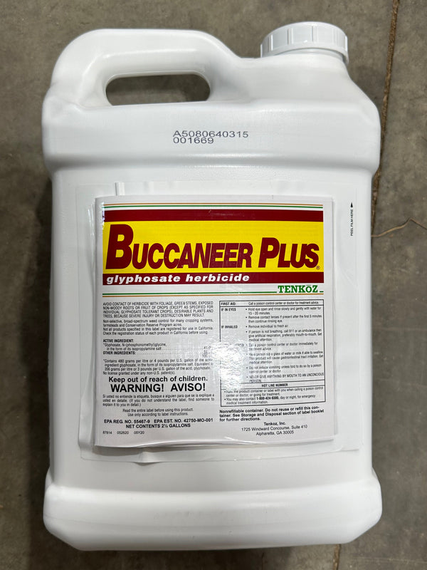 Buccaneer Plus glyphosate contact herbicide for soybeans and food plot weed control