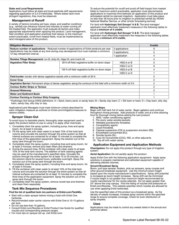 Enlist One 2, 4-D contact herbicide for marestail and waterhemp in Enlist soybeans