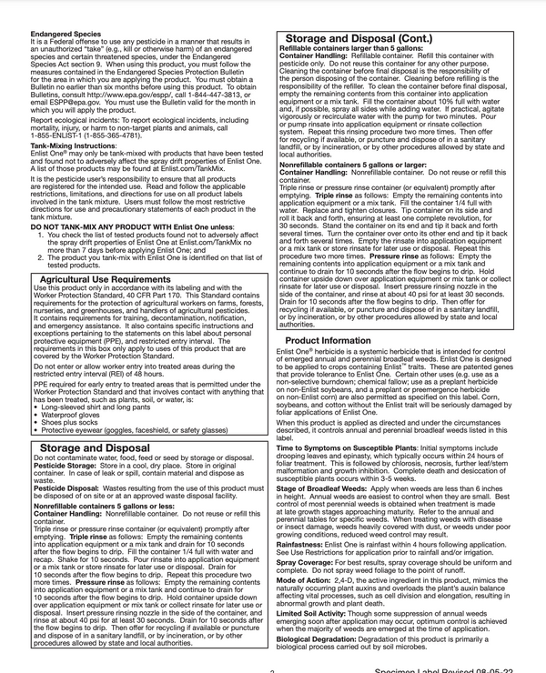 Enlist One 2, 4-D Contact Herbicide - Soybeans