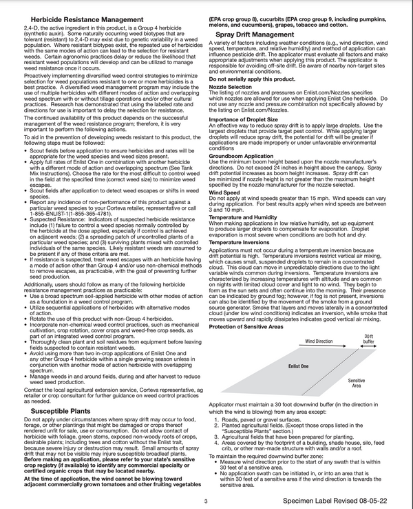 Enlist One 2, 4-D Contact Herbicide - Soybeans